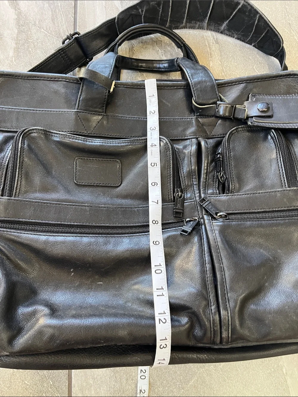 🖤 Tumi Alpha Leather Briefcase Laptop Bag Messenger Black Travel